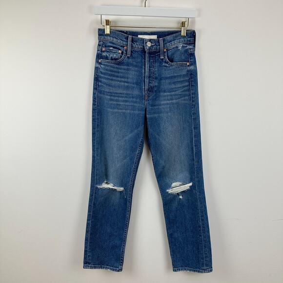 Mother Superior The Tomcat Jeans Blue Playing with Scissors Ankle Straight US 25 - Picture 4 of 16